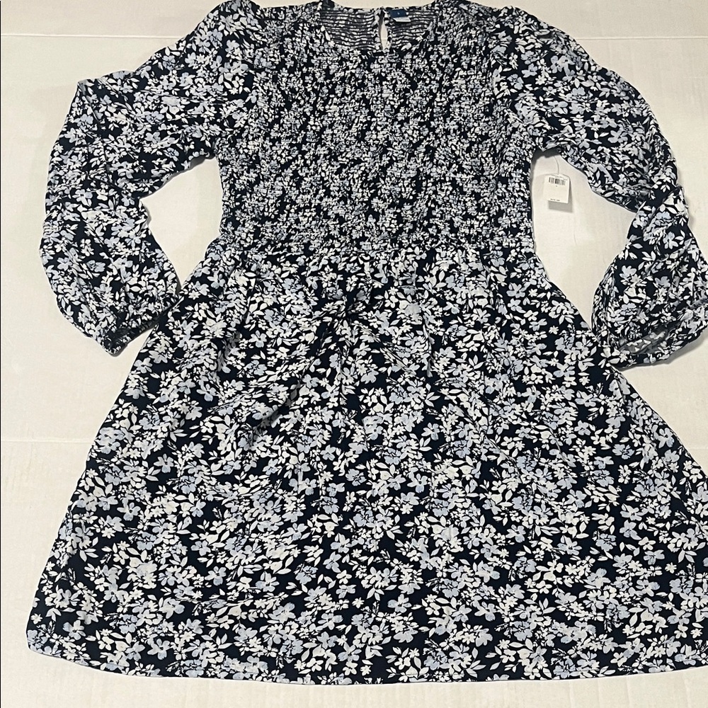 Old Navy Floral Ruched Top Long Sleeve Dress NWT